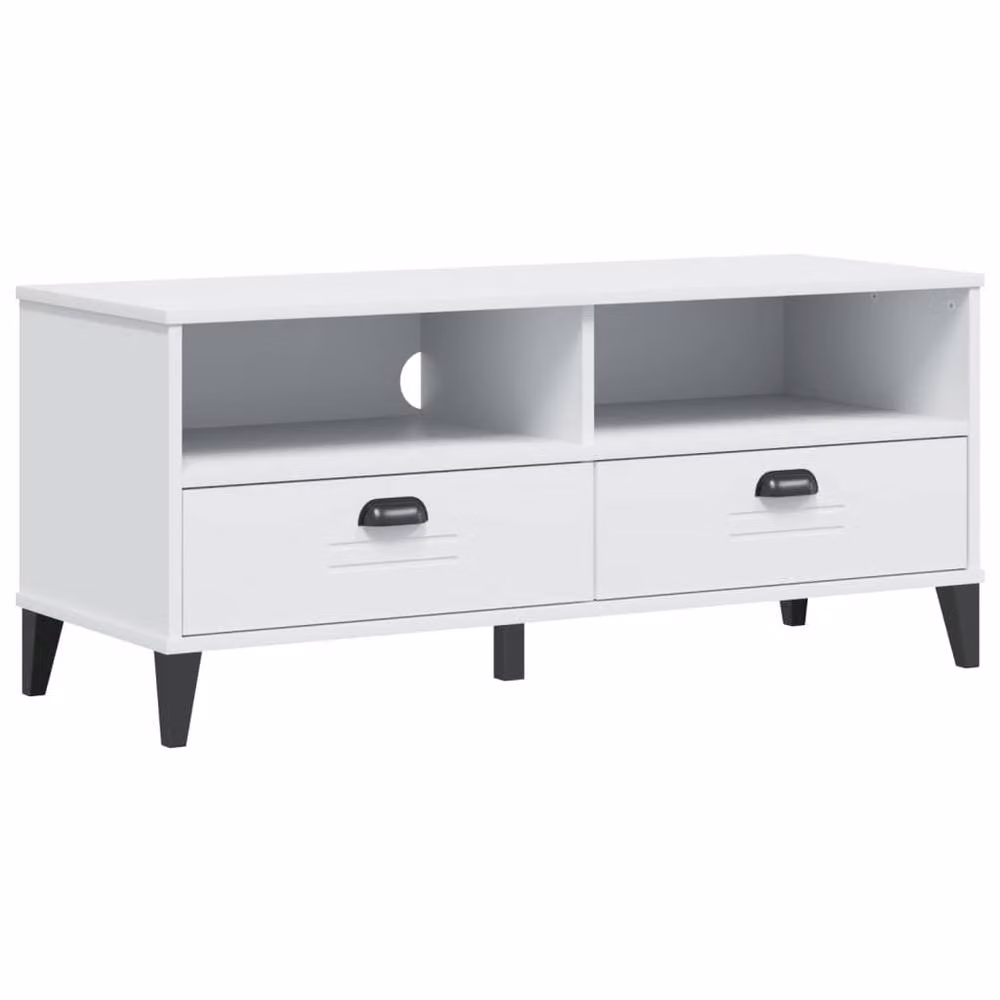 Berkfield Home VIKEN TV Cabinet in White Engineered Wood, W: 106.0 cm, D: 40.0 cm, H: 46.5 cm – 3