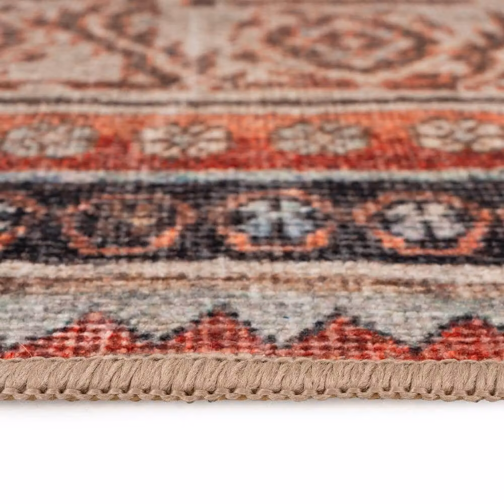 Kukoon Terracotta Multicolour Machine Woven Washable Everyday Rug, W: 240 cm, D: 330 cm – 3
