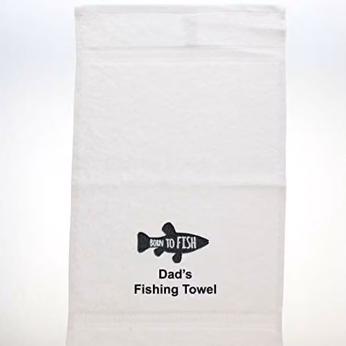 Duncan Stewart Personalised Embroidered Fishing Towel in White