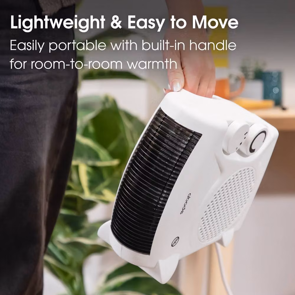 Abode 2000W White Fan Heater with 2 Heat Settings and Overheat Protection AFH1001 – 4