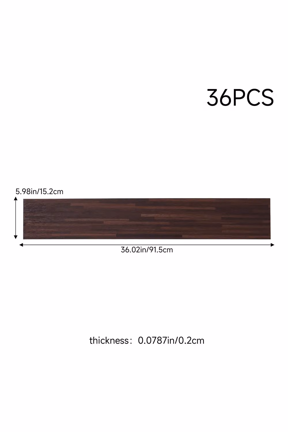 Living and Home 36-Piece Dark Brown Wood-Effect Self-Adhesive PVC Flooring Planks with UV Coating, 5m2 Coverage – 3