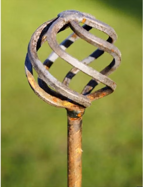 Poppyforge Pack of 3 Brown Steel Cage Ball Pin Plant Support Stakes, Height: 120 cm