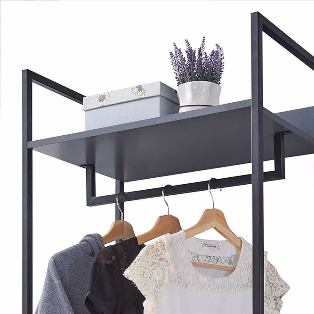 Timber Art Design Zahra Open Wardrobe with Two Drawers in Grey – 4