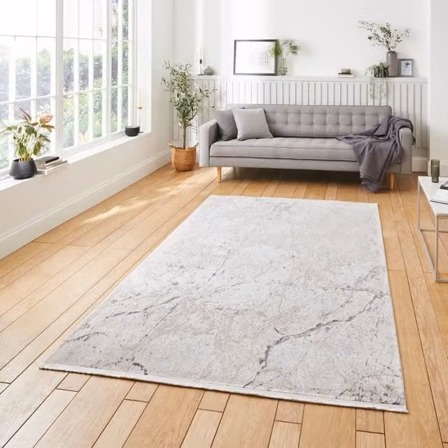 The Rug Shop UK Machine Woven Modern Abstract Easy Care Beige Rectangular Area Rug W: 160 cm, D: 230 cm