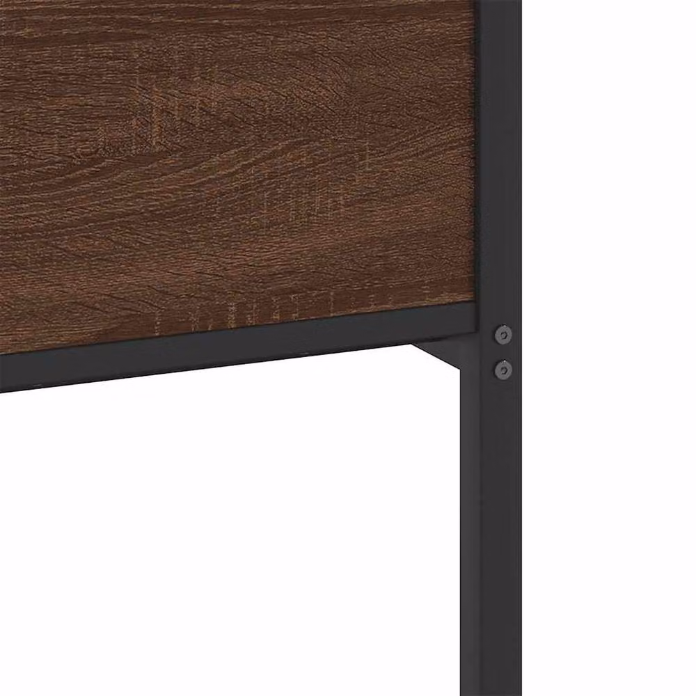 Berkfield Home King Size Oak and Metal Bed Frame with Drawers, Brown – 5