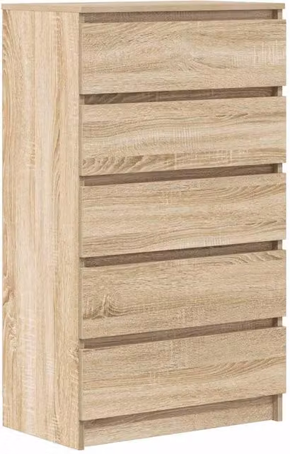 Berkfield Home Sonoma Oak Drawer Cabinet in Light Tan, W/D/H: 60 x 36 x 103 cm