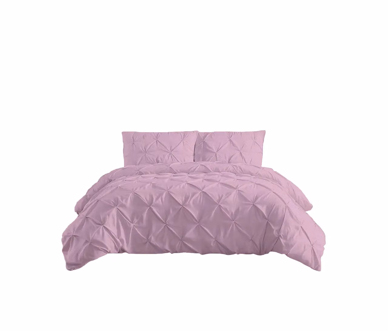 Home Sweet Home UK Pink Pintuck Polycotton Duvet Cover and Pillowcase Set, King Size, W: 240 cm, D: 220 cm, H: 220 cm – 2