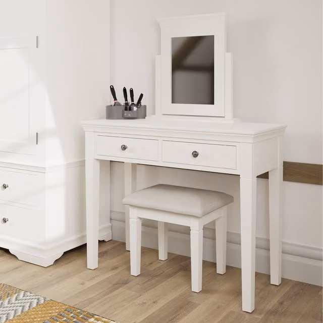 Home Source Swanley Adjustable Freestanding Dressing Table Mirror in White