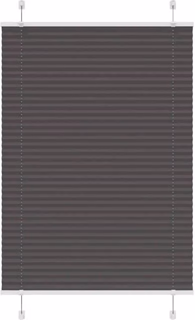 Berkfield Home Black Single Pleat Fabric Blind with Cord, W: 84.4 cm, H: 100 cm