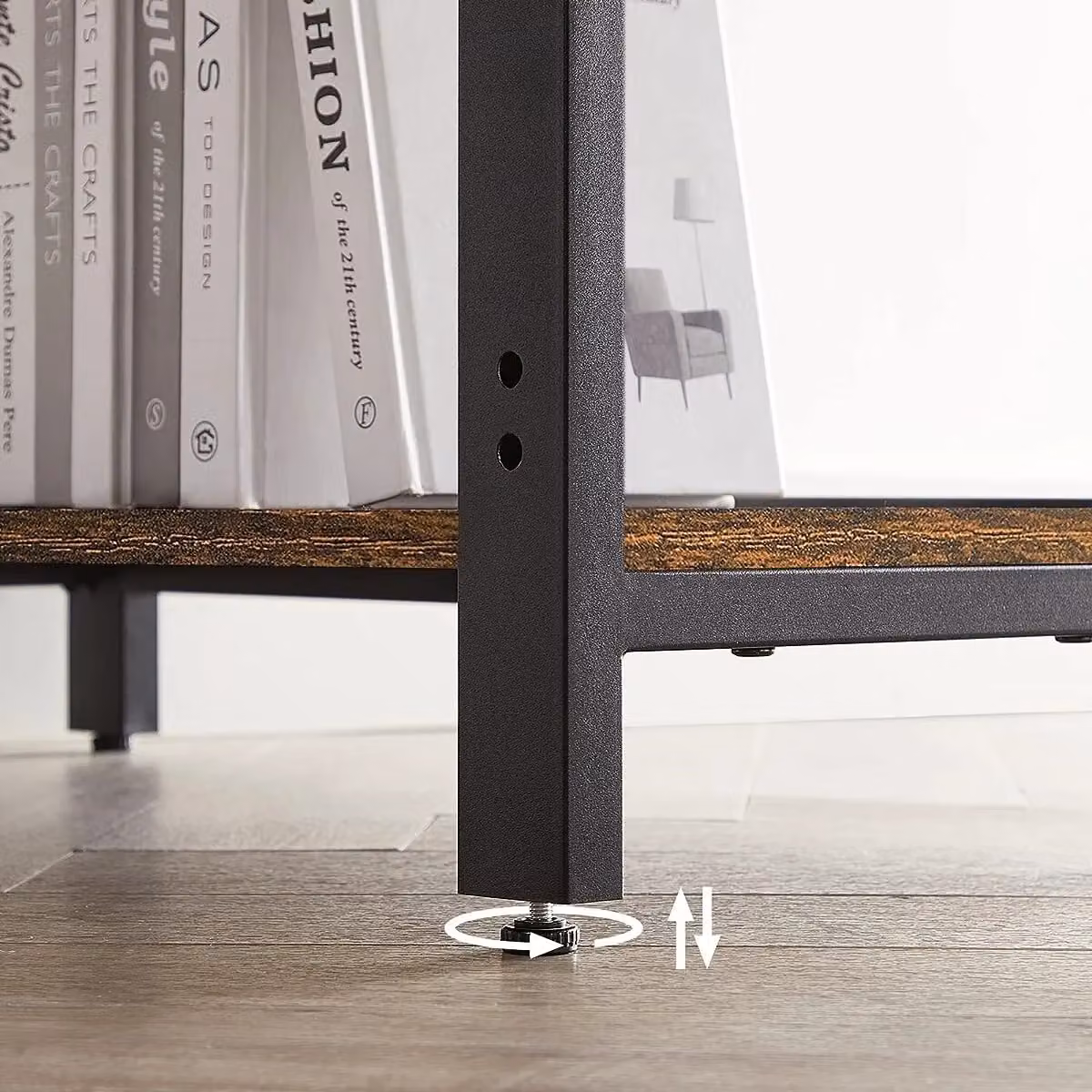 VASAGLE Industrial Computer Desk in Brown for Home Office or Bedroom, W: 140.0 cm, D: 50.0 cm, H: 75.0 cm – 6