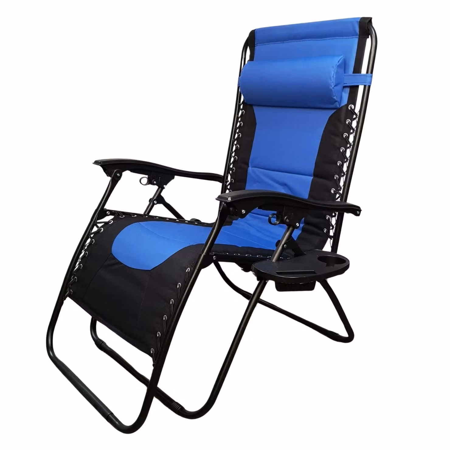 Samuel Alexander Luxury Padded Multi Position Zero Gravity Garden Relaxer Chair Lounger in Blue & Black – 4