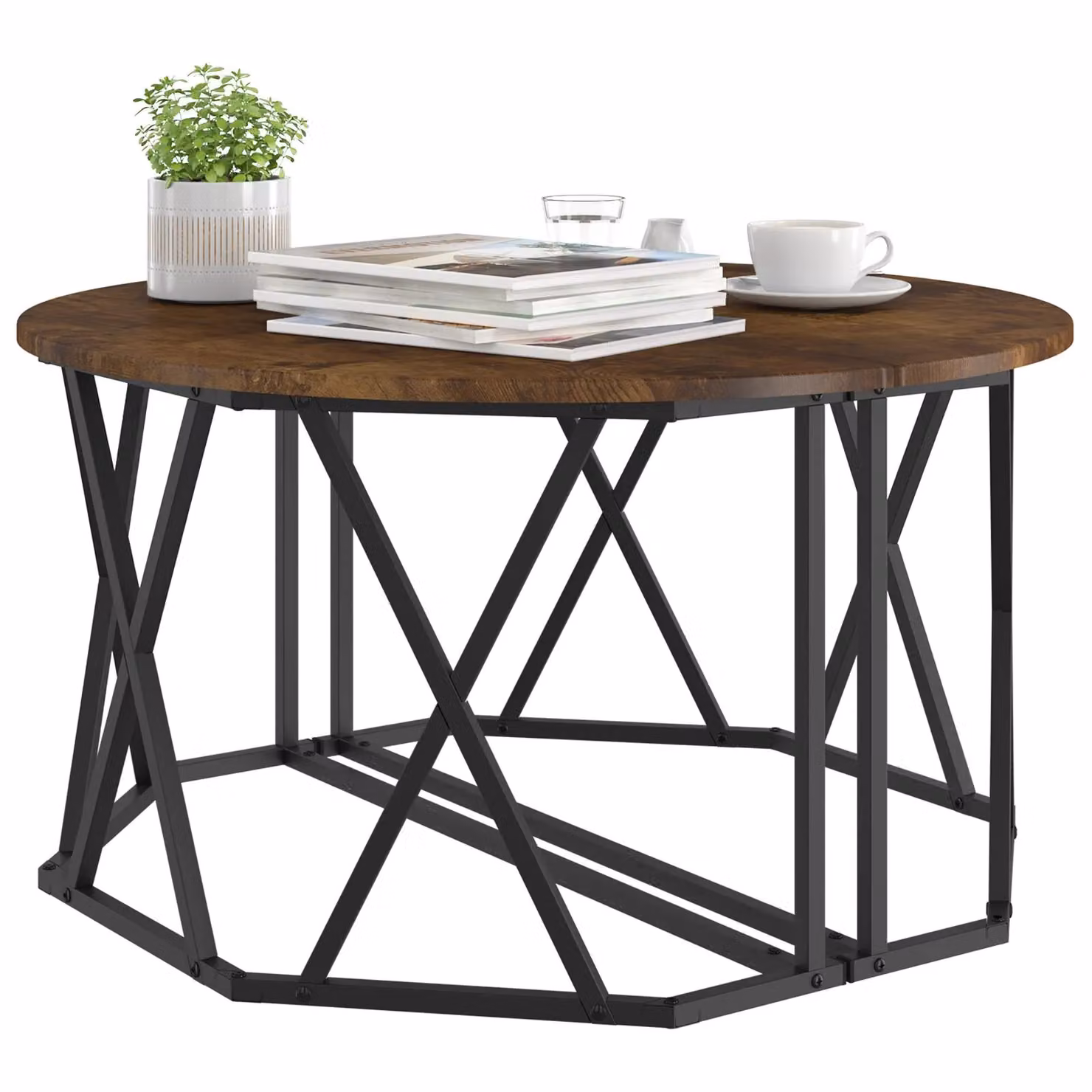 Berkfield Home Smoked Oak Coffee Table, Brown, W/D/H: 80 x 80 x 42 cm – 2