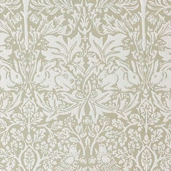 William Morris At Home Brother Rabbit Woven Fabric in Green