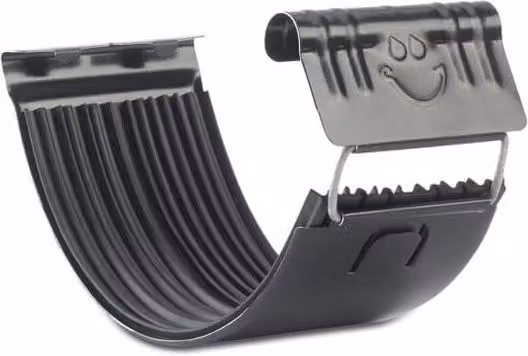Galeco Black Galvanised Steel Half Round Gutter Union 120mm