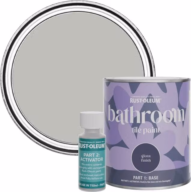 Rust-Oleum Bathroom Tile Paint in Gloss Finish, Flint Grey, 0.75 l