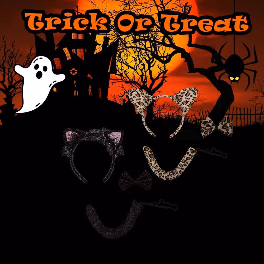 VFM e-Store Halloween Cat Dress Up Set, 2 Pack in Black and Multicolour – 3