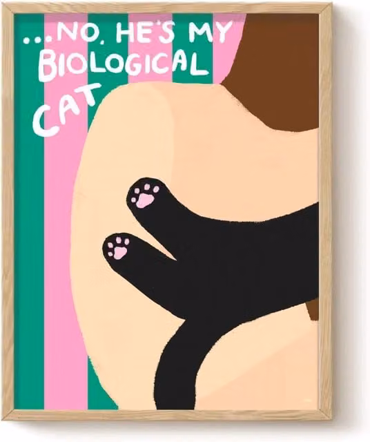 The Paper Tail Biological Cat Print Multicolour Paper Poster W: 29.7 cm, H: 42.0 cm – 1