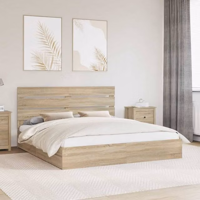 Berkfield Home Sonoma Oak Storage Bed with Drawers, Brown, W/D/H: 180 x 200 cm