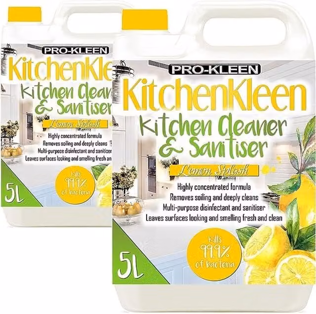 Pro-Kleen Lemon Splash Disinfectant and Sanitiser, Yellow, 10l