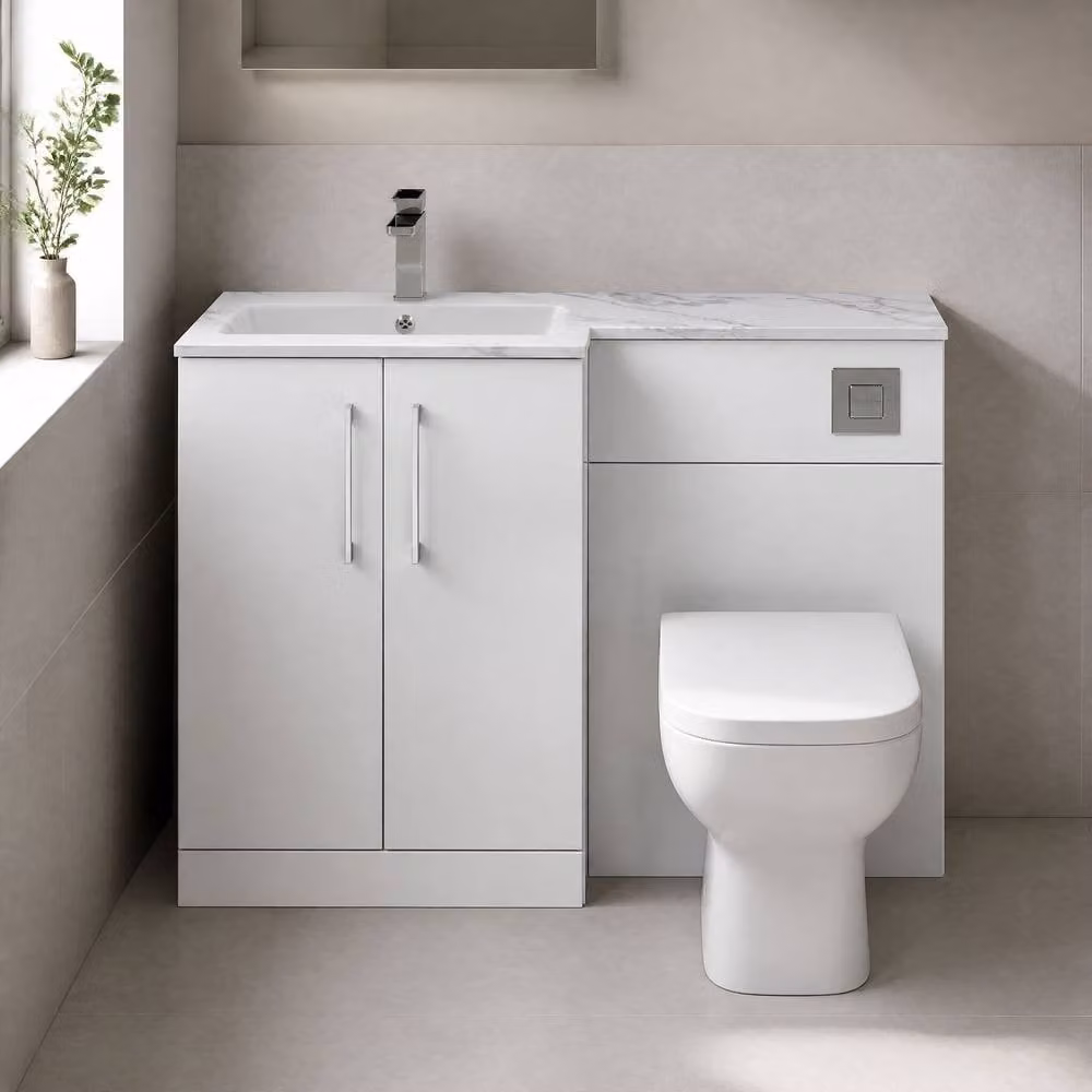 Balterley Bramshall 2 Door Left-Hand Combination Bathroom Unit, Gloss White – 2