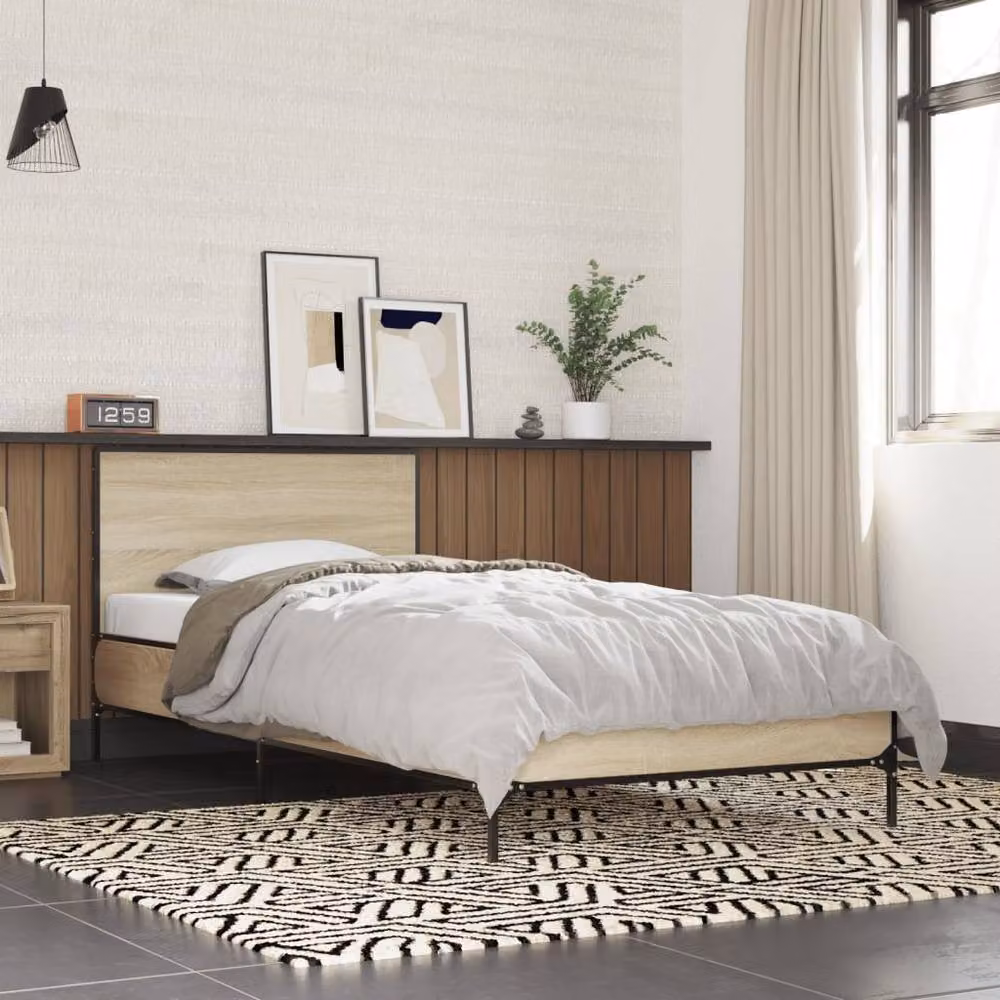 Berkfield Home Durable Small Single Bed Frame in Sonoma Light Oak – 2