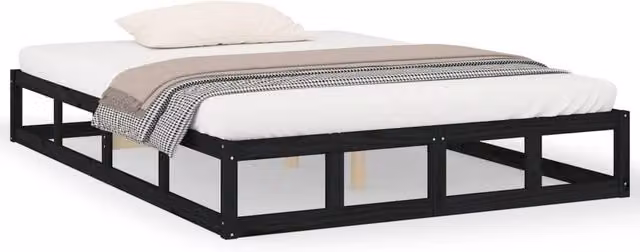 Berkfield Home Solid Pine Bed Frame in Black, W/D/H: 120 x 200 cm – 1