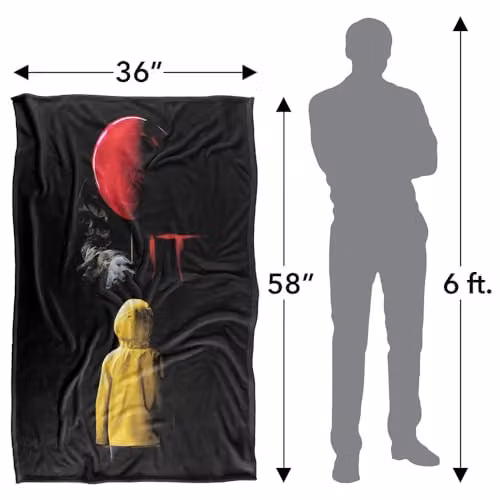 Warner Bros. IT 2017 Red Balloon Super Soft Fleece Throw Blanket, Multicolour – 4