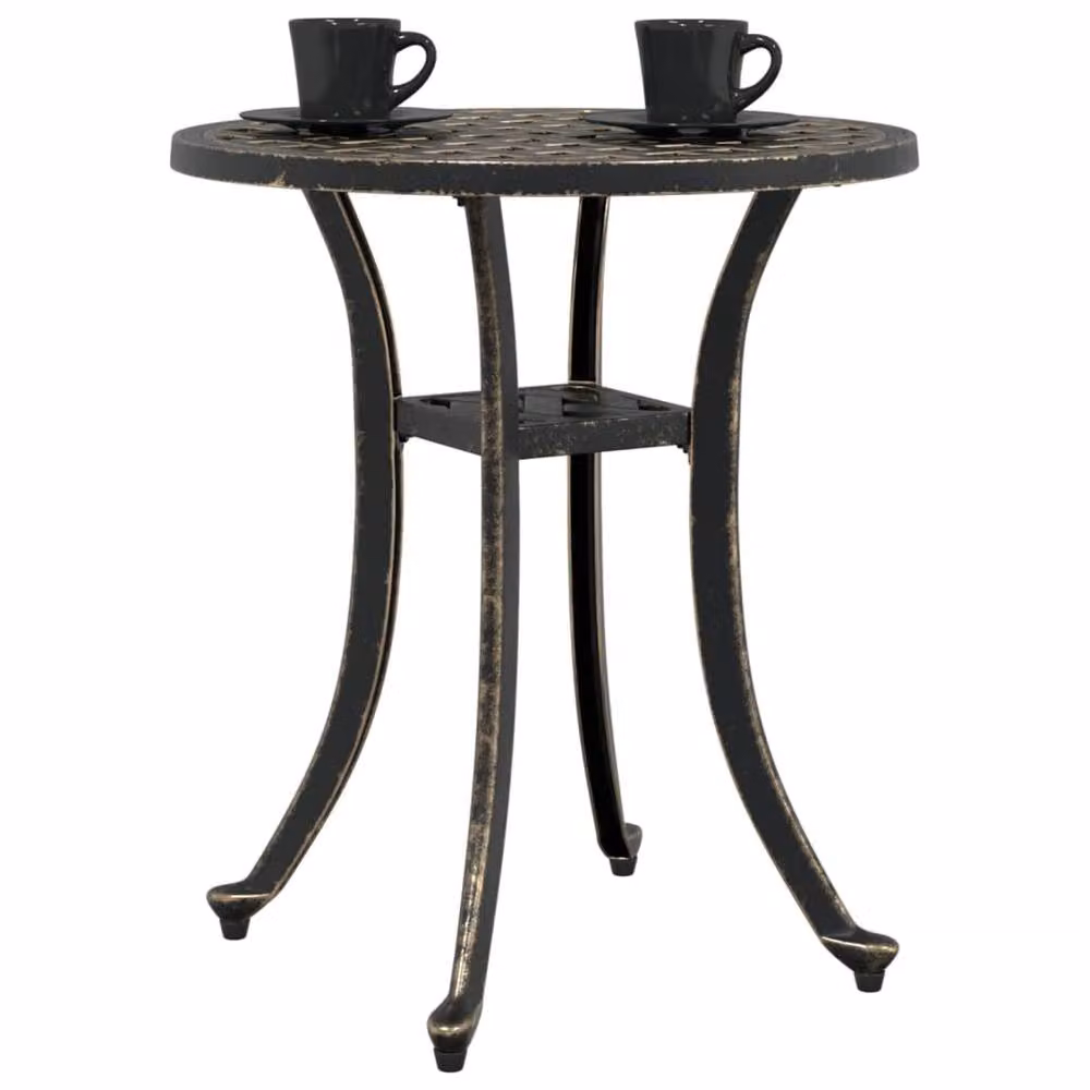 Berkfield Home Round Garden Table in Bronze Matt Powder Coated Aluminium, W: 48 cm, D: 53 cm – 4