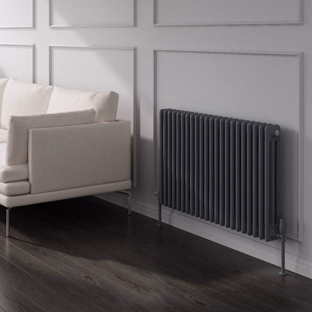 Bathroom Kingdom Colona Anthracite 3 Column Horizontal Traditional Steel Radiator, Grey, W: 60.0 cm, H: 78.5 cm – 2