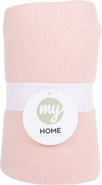 My Home Essential Soft Pink Fleece Throw