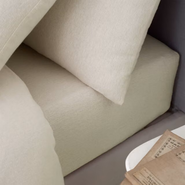 Catherine Lansfield Brushed Cotton Flannelette Fitted Sheet, Beige