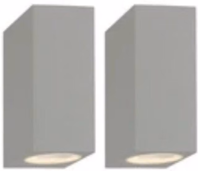 Havendro Set of 2 Grey Modern LED Up and Down Outdoor Wall Lights, IP44 Rated, Warm White – 1
