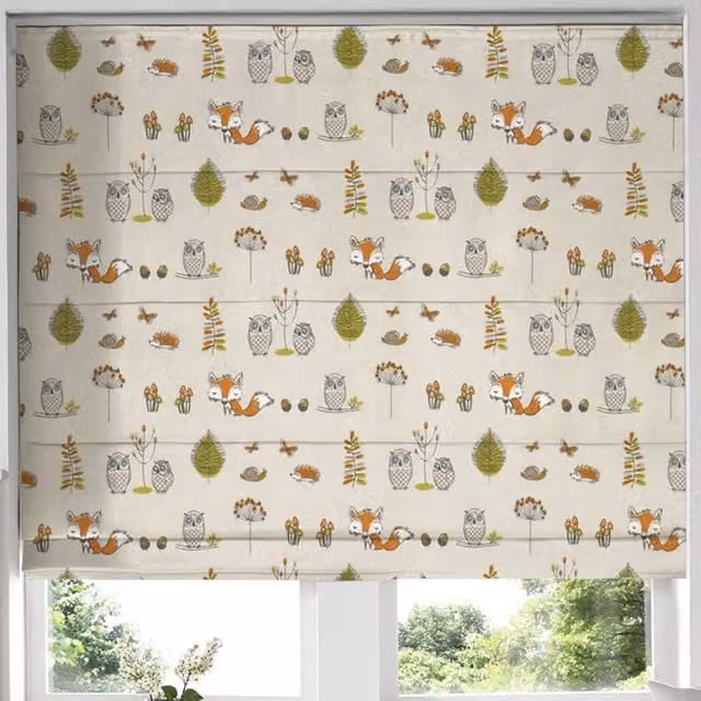 Terrys Woodland Fox Made to Measure Blackout Roman Blind in Multicolour