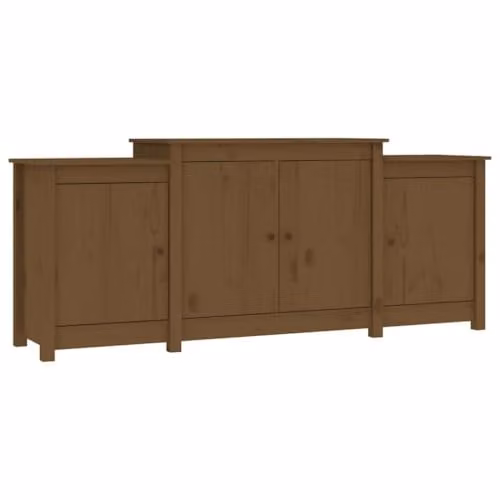 vidaXL Solid Wood Pine Sideboard in Honey Brown, W/D/H: 164 x 37 x 68 cm – 1