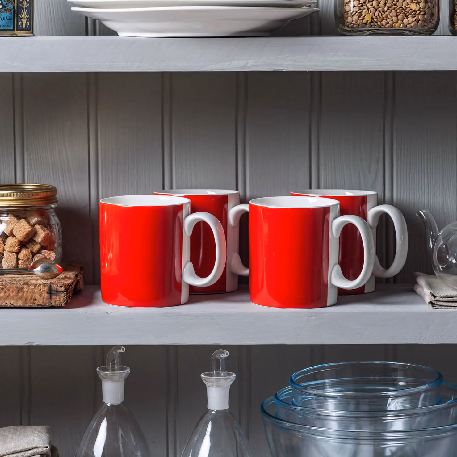 WM Bartleet & Sons 1750 Red Porcelain One Pint Mug Set of 4, 568ml – 3