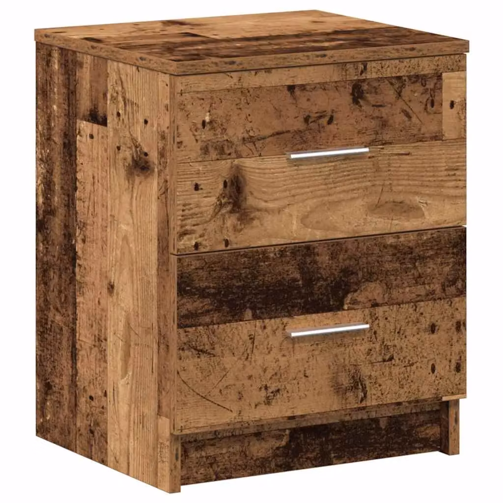 Berkfield Home Bedside Cabinet with 2 Drawers in Grey Old Wood, W/D/H: 40 x 36 x 50 cm – 2