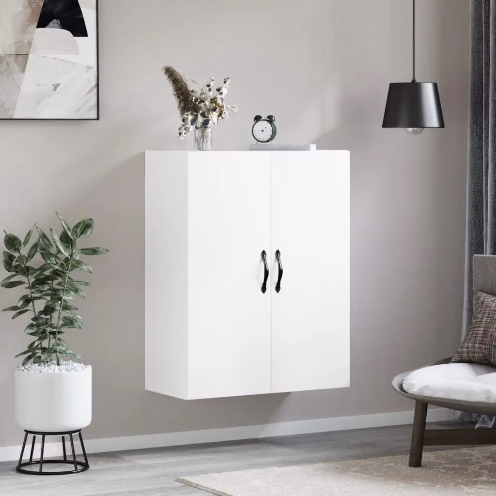 Berkfield Home White Wall Mounted Cabinet with Hinged Doors and Internal Shelves, W: 69.5 cm, D: 34 cm, H: 90 cm – 3