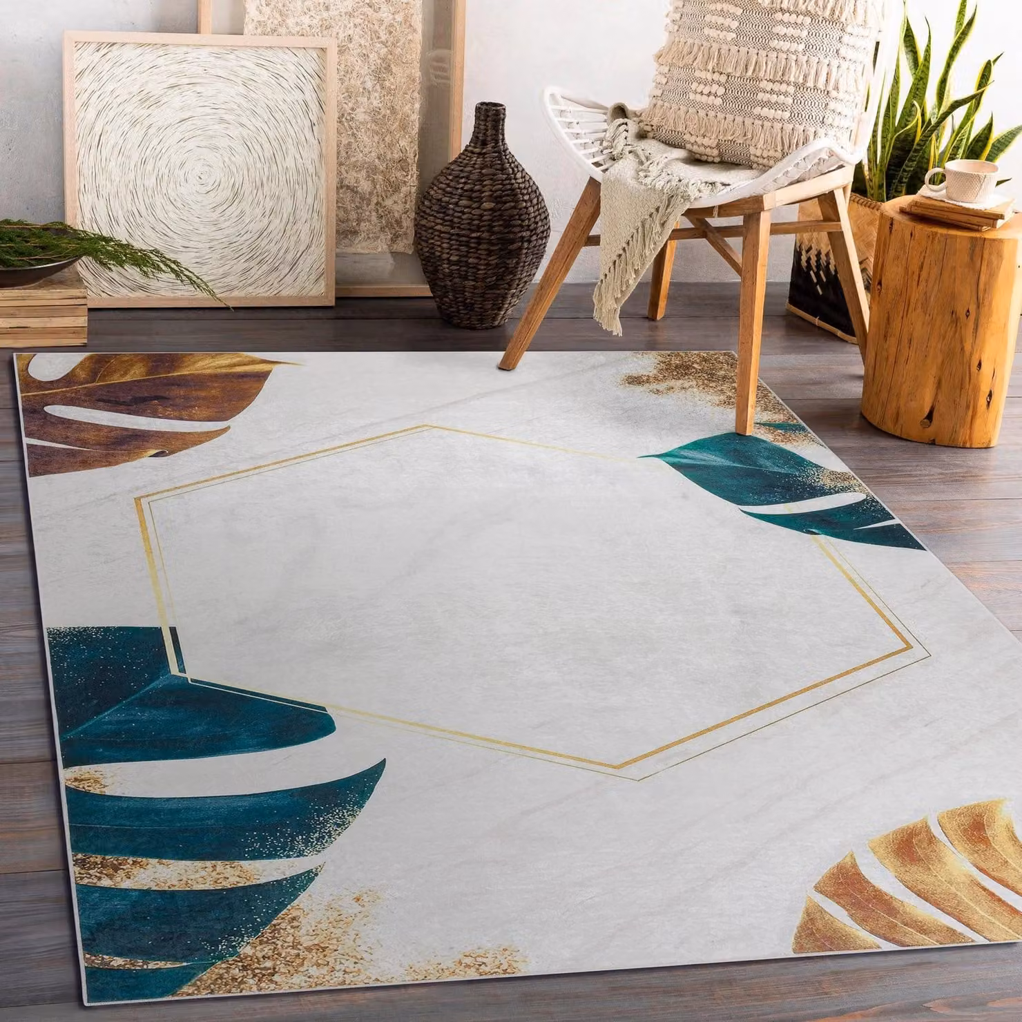 RugsX Andre Modern White Rectangular Rug, W: 160 cm, L: 220 cm – 3
