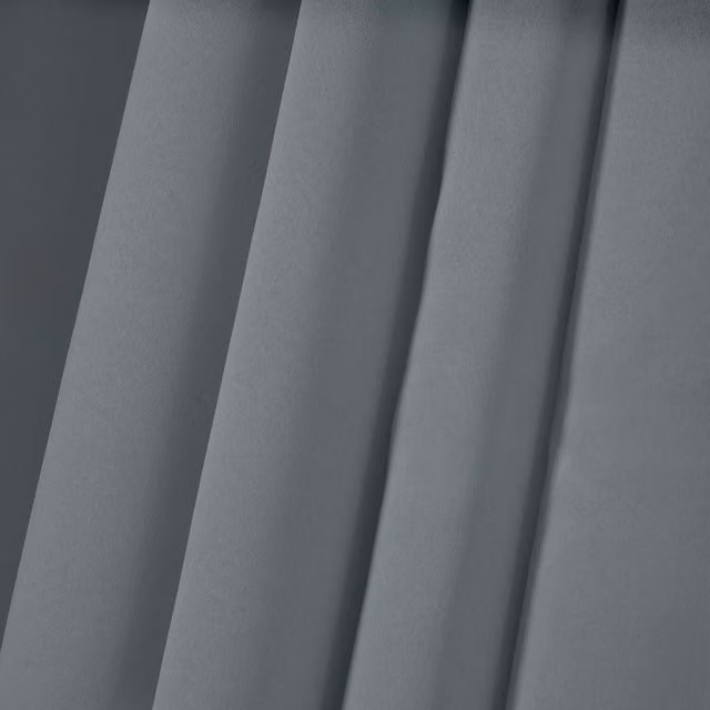 OHS Plain Grey Blackout Thermal Eyelet Curtains W: 116 cm, H: 137 cm