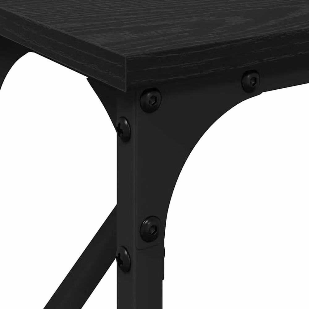 Berkfield Home Black Oak Console Table, W/D/H: 140 x 23 x 75 cm – 4