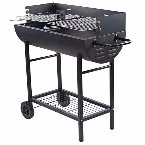 Gr8 Garden Half Barrel Dual Zone Charcoal BBQ Grill in Black – 2