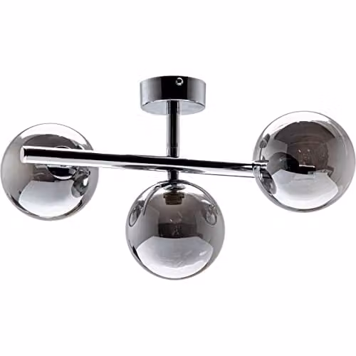 Netlighting Zumaline Luna Sphere Ceiling Light in Chrome and Grey with 3 x G9 Bulbs