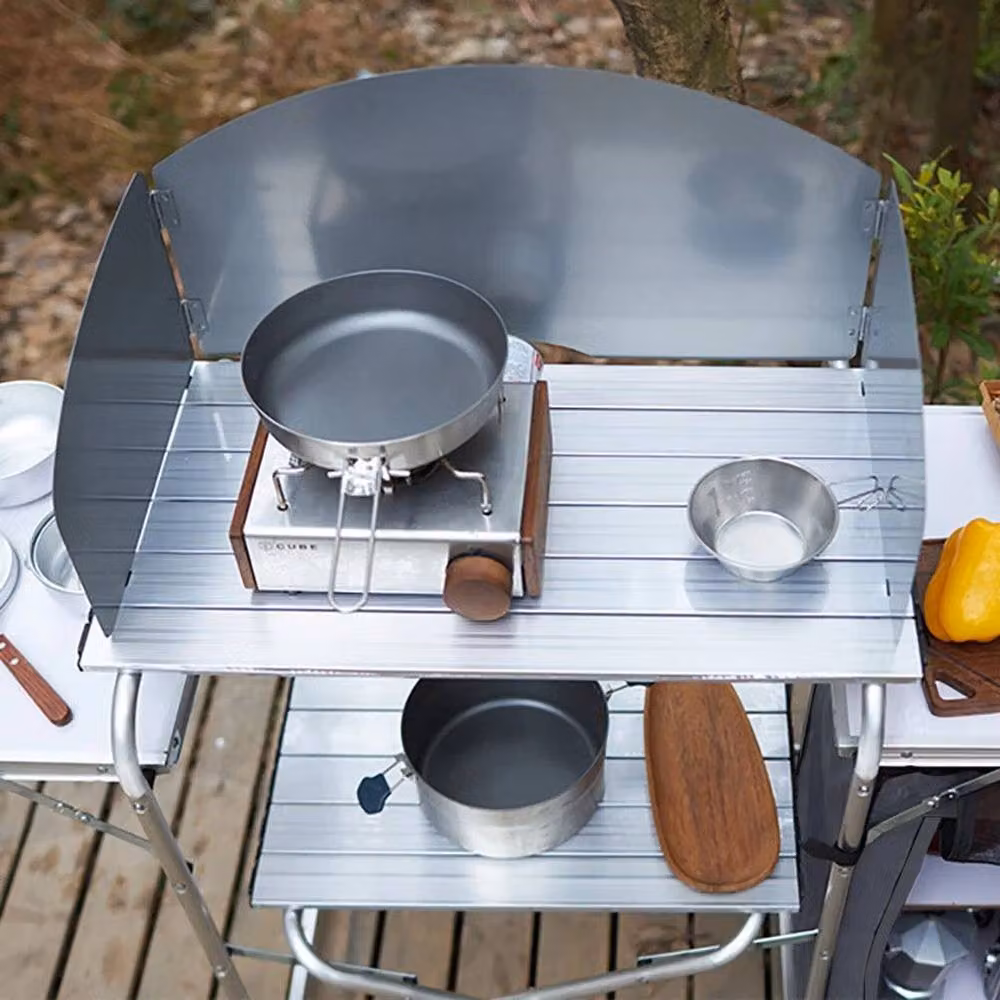 FORGEVIO Folding Camping Kitchen Table with Storage in Grey – 3