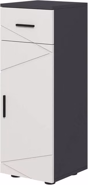 Kelvenix Modern Free Standing Grey Bathroom Storage Cabinet with Hinged Doors and Internal Shelves – 1