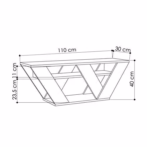 HOCUS PICUS Modern White TV Unit for up to 42 Inch TVs, W/D/H: 110 x 30 x 40 cm – 2