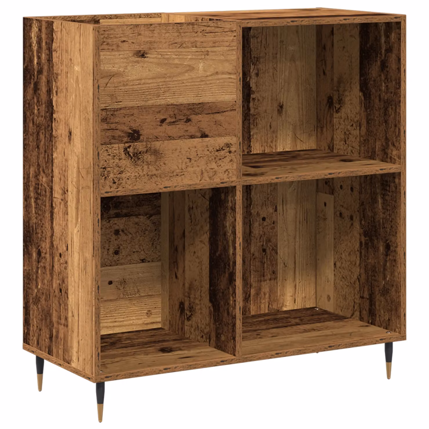 Berkfield Home Artisan Oak Record Cabinet in Brown, W/D/H: 84.5 x 38 x 89 cm – 2