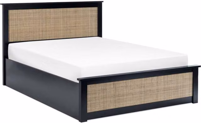 Cheshire Zinc Modern Upholstered Ottoman Bed in Black, Double (W/D/H: 140 x 200 cm) – 1