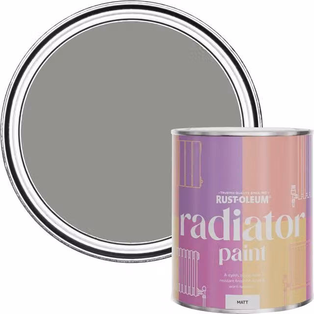 Rust-Oleum Matt Grey Tree Radiator Paint, 750ml