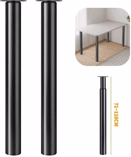 KORVIXA 2-Piece Adjustable Bar Table Legs in Black – 1