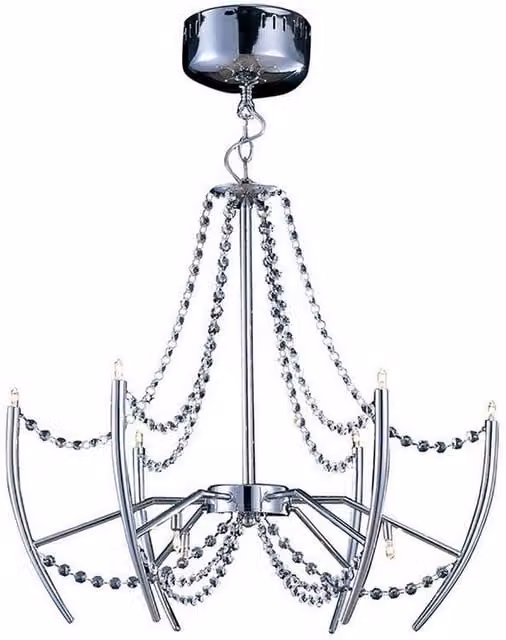 Netlighting Zest Round Pendant Light with 9 Crystal Details in Chrome and Grey